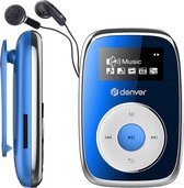 Lecteur MP3 Denver incl. Écouteurs - 32 Go - Mode Shuffle - Enfants & Adultes - Clip de fixation - AUX - MicroSD - MPS316 - Blauw