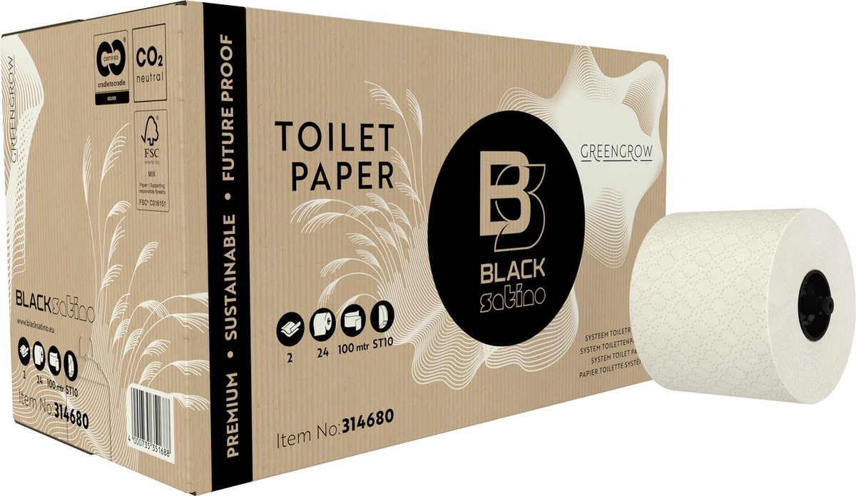 BlackSatino - Toiletpapier blacksatino greengrow st10 2l 712vel