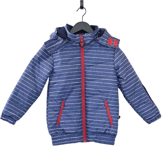 Ducksday - winterjas met teddy fleece voor kinderen - waterdicht – winddicht - ski - unisex – Blauw – 122/128