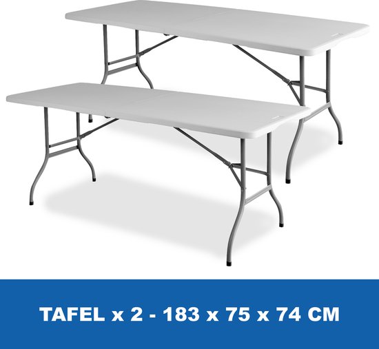 Table x 2 - 183 x 75 x 74 cm - Table pliante - Table buffet - Table de fête  - Table de... | bol