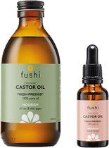 Fushi Wellbeing - Castor Olie - 250ml + pipetfles 30ml - Biologisch - Voor huid en haar