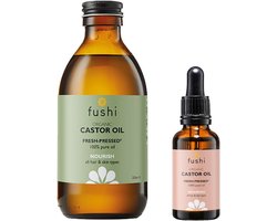 Fushi Wellbeing - Castor Olie - 250ml + pipetfles 30ml - Biologisch - Voor huid en haar