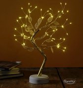 Twinkling Boom – Gouden Boompje Verlichting - LED Lamp Boom – Decoratie – Lampjes Boom – LED Tree – Boompje – Vouwbaar - Cadeau voor Haar – 50 cm - Qwality