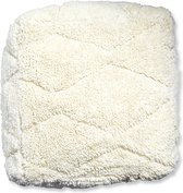 Poufs&Pillows - Vloerkussen creme - Stoffen poef 60x60x25cm - Fluffy vloerkussen van 100% wol - Gevuld geleverd - Hondenkussen - Ideaal voor je woon-, slaap- of kinderkamer