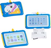 IKIDO Kindertablet 7 Inch - Kids Tablet - Ouderlijk Toezicht - Bluetooth - WiFi - 2GB RAM - 32GB opslag (Uitbreidbaar) - Android 11- Met beugel - 2023 Model - Blauw