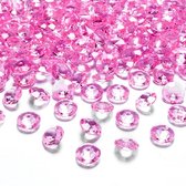 Partydeco - Tafel diamant donker roze 12mm