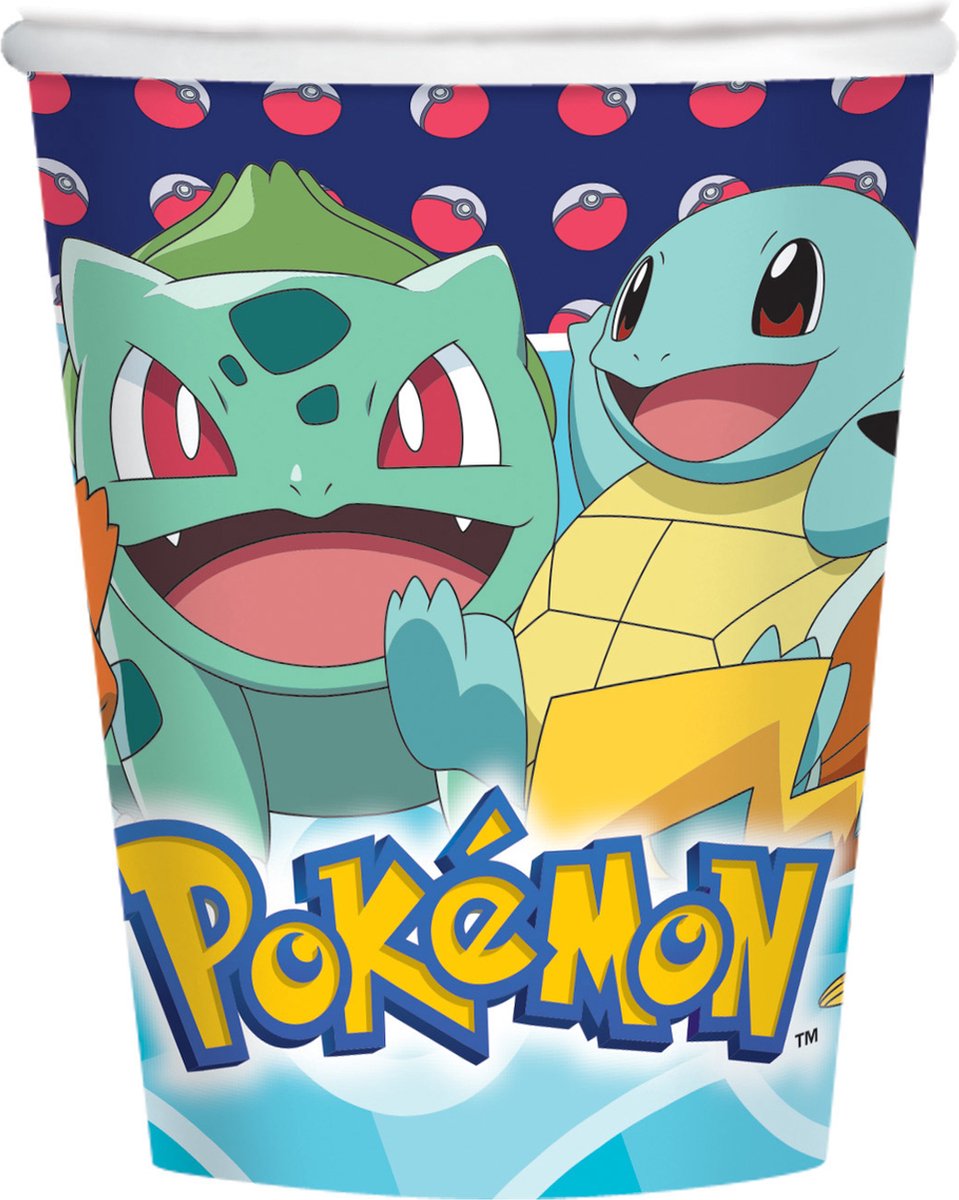 Amscan - Pokémon 8 Papieren Bekers (250 ml)