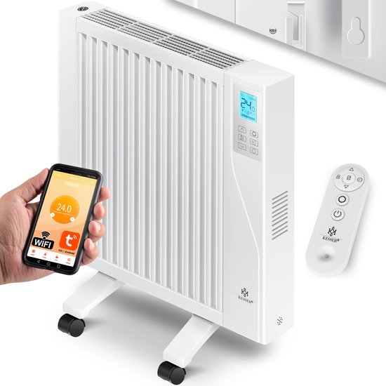Radiateur Electrique Mobile avec APP & WiFi, Chauffage Electrique Mural  Intelligent, Convecteur
