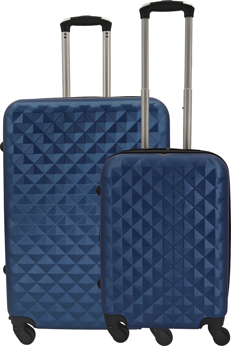 SB Travelbags kofferset - 2 delige 'Expandable' koffer - Blauw - 70cm/55cm