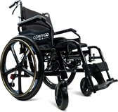 Comfygo X-1 édition spéciale, fauteuil roulant manuel pliant léger, fauteuil roulant de transport, fauteuil roulant à pousser (noir et noir)