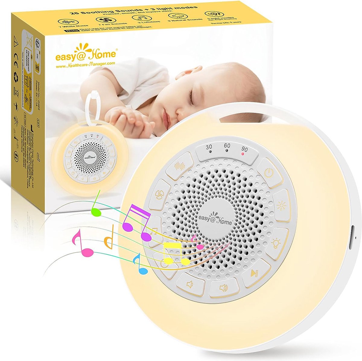 White Noise Machine - Witte Ruis Apparaat - Slaaphulp - Voor Volwassenen, Kinderen en Baby's - Soundspa - Slaaptrainer