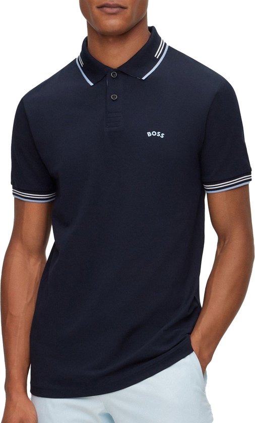 Boss Paul Curved Logo Poloshirt Mannen - Maat M