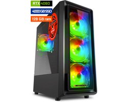 ScreenON - Game Computer / Gaming PC - Ryzen 7 - 4TB M.2 SSD - 128GB RAM - RTX 4060 - Game PC TX46282 - Windows 11
