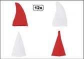 12x Chapeau Gnome rouge et blanc - livré en taille. 57, 59 et 61cm - Schtroumpf nain gnome champignon fête carnaval festival