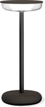 tafellamp oplaadbaar - WD Lifestyle oplaadbare tafellamp – buiten en binnen – dimbare led – USB rechargeable -26 cm zwart Milano