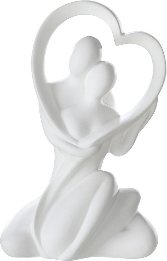 Sculptuur liefdes paar LOVE - keramiek - mat wit- 11x16x27