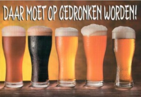 Daar moet op geproost worden! Gefeliciteerd! Een kaart met biertjes op