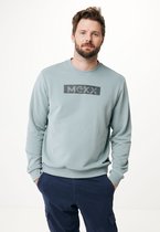 Crew Neck Sweater With Rubber Chest Mannen - Greyish Green - Maat XL