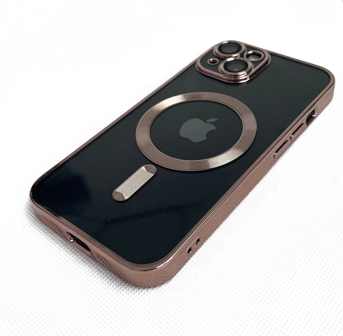 Telefoonhoesje iPhone 13/14 - Rose Goud - MagSafe - Stevig - Phone Case - Smartphonehoesje - Hoesje voor iPhone - OXILO