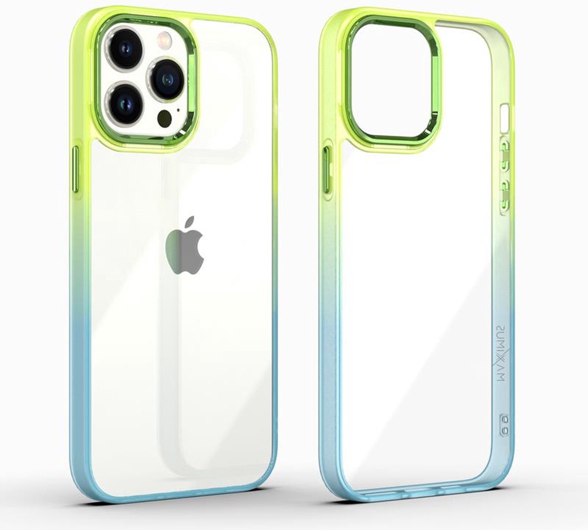Maxximus - Rainbow - iPhone 14 Pro (6.1) - iPhone hoesje - Groen-Blauw