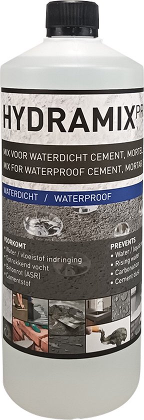 Hydramix Pro - 1 Liter - Cementmix - Waterdicht cement - Waterdicht beton - Voegen waterdicht maken - Nano coating