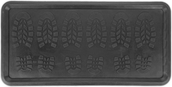 schoenen lekbak - rubber - met rand - antislip - 80 x 40 cm - zwart