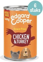 3x6x400 gr Edgard & cooper kip / kalkoen blik graanvrij hondenvoer