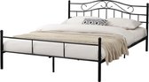 Metalen bed Elise - incl. Bedbodem - 180x200 - Zwart - Modern design