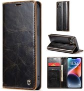 CaseMe - Telefoonhoesje geschikt voor Apple iPhone 15 - Flip Wallet Case - Magneetsluiting - Donker Bruin