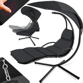 tectake - Chaise suspendue Maja – avec support – noir – 404604