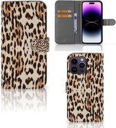 Book Cover iPhone 15 Pro Max Smartphone Hoesje Leopard