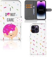 Smartphone Hoesje Geschikt voor iPhone 15 Pro Max Bookcase met Quotes Donut Cadeautjes voor Meisjes