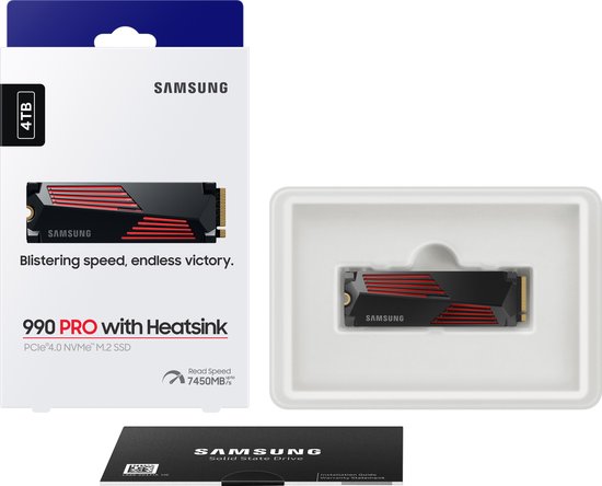 Samsung 990 PRO - Interne SSD met Heatsink - PCIe 4.0 - NVMe M.2 - PS5 Compatibel - (Gamers Pack) - 4 TB