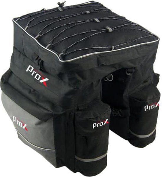 Fietstassen Dubbel ProX - waterdichts 43 Liter fietstas - Zwart Grijs - Regenhoes van ProX — afbeelding 5