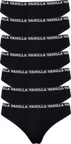 Vanilla - Ondergoed dames, Dames slip, Lingerie, Slips - 7 stuks - Egyptisch katoen - Zwart - L