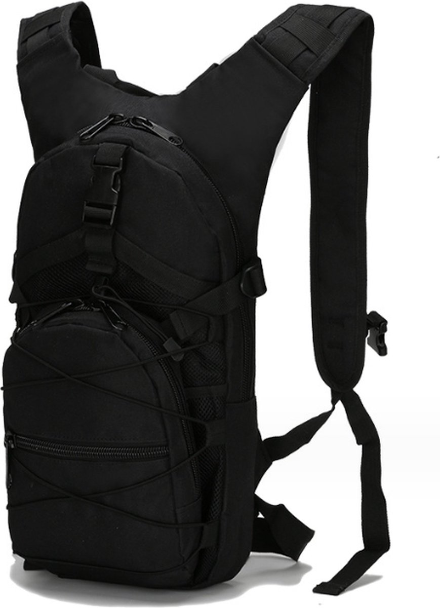 Rugzak/camelbak met 3 liter waterzak zwart met extra opberg vak, stevig, mooi en van goede kwaliteit