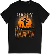 Zwart T Shirt Heren en Dames - Halloween Print - Maat XL
