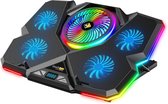 Cosmic Byte Cyclone RGB Laptop Cooling Pad with 5 Fans | USB Hub (Black/Blue) Adjustable Height | Adjustable Fan Speed | Provides Effective Protection | Excellent Cooling Effect