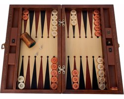 Handgemaakte Houten Backgammon Speelset van Hoge Kwaliteit - Tavla - 100% Hout - Luxe uitgave - TricTrac - 52 x 32 cm