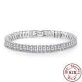 Borasi Tennis Armband | 925 Sterling Zilver | 17 cm | Zirkonia Stenen | Zilver | Dames Armband | Elegant | Vrouwen Cadeau | Moederdag | Moederdag cadeau