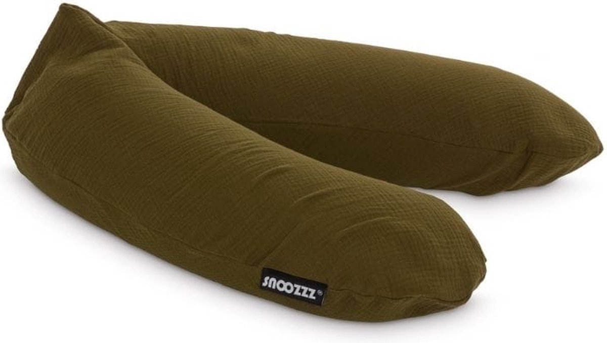 Goedkoopste Snoozzz Zwangerschapskussen Zijslaapkussen Lichaamskussen Premium kwaliteit - 185 cm - microparel vulling- luxe draagtas - afneembare hoes van hydrofiel katoen - Bronze