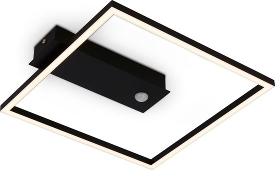 BRILONER - NICI - Plafonnier à LED, détecteur, noir, LED, 12,5W