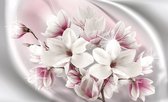 Fotobehang - Vlies Behang - Sprankelende Magnolia's - Bloemen - 208 x 146 cm