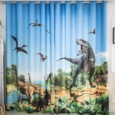 Gordijn - Dinosaurus - kant en klaar - verduisterend - één geheel - 150x150  cm | bol.com