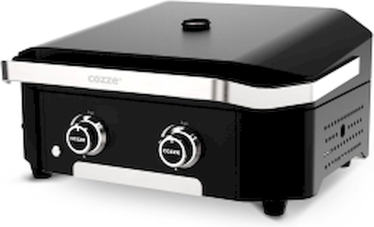 Cozze - Plancha 600 met Deksel en 2 Branders 65 cm 30Mbar 6.4KW - Roestvast Staal - Zwart