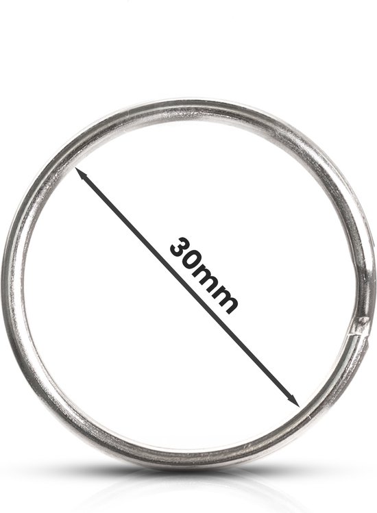 Porte - clés - 30 mm - Bagues - Porte - clés Bagues - 20 pièces - Argent