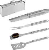 Cheqo® Luxe Barbecue Set - Barbecue Tang - Barbecue Gereedschap in Koffer - Barbecue Accesoires - Barbecue Borstel