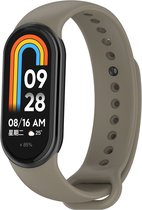 Siliconen Smartwatch bandje - Geschikt voor Xiaomi Smart Band 8 siliconen bandje - donkergrijs - Strap-it Horlogeband / Polsband / Armband