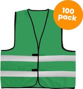 100-pack groene veiligheidshesjes - Veiligheidsvesten groen - Veiligheidshesjes volwassenen - Hesjes evenementen - Hesjesfabriek