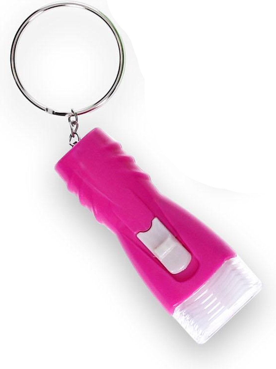 LED Zaklampje aan Sleutelhanger | 7 cm | Roze